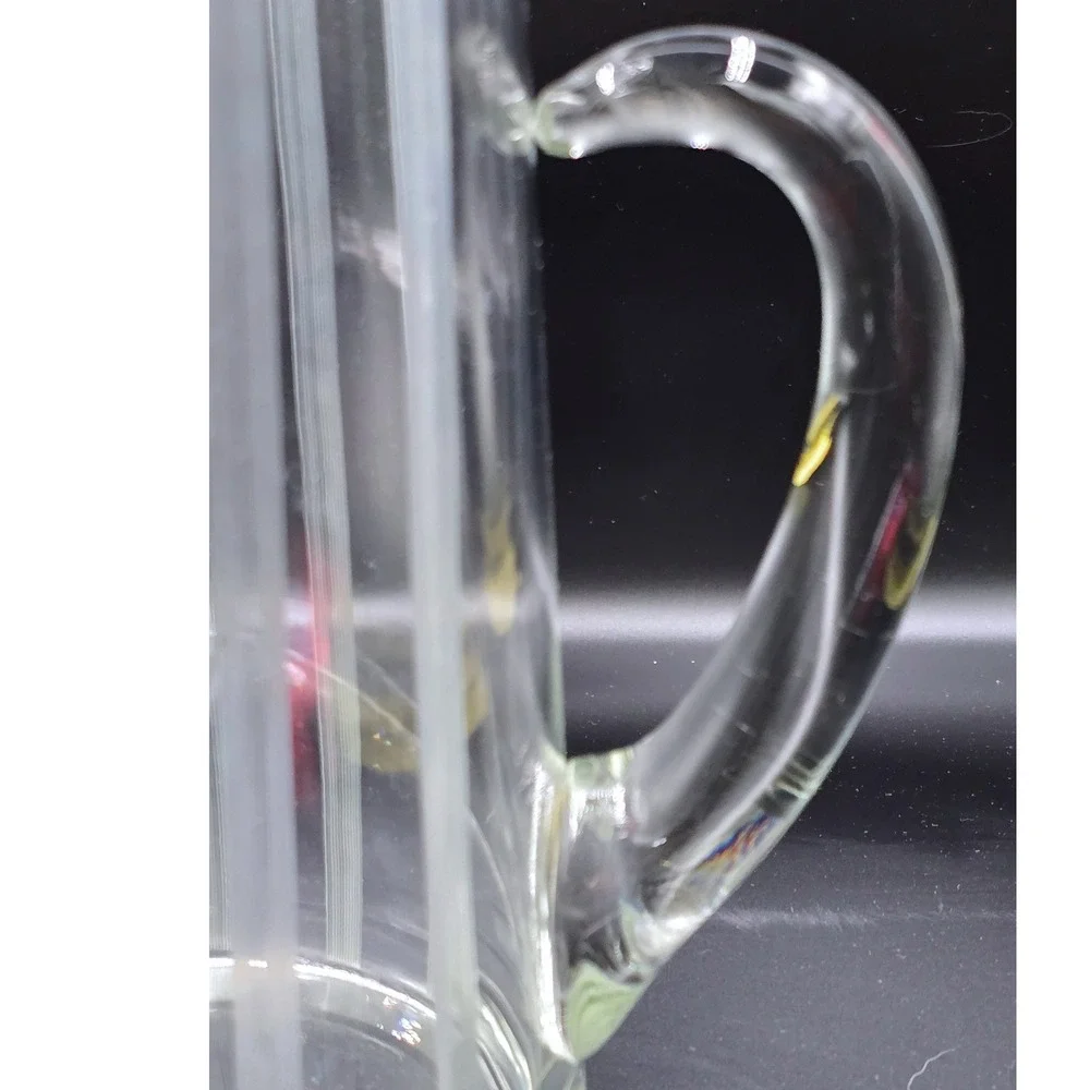 Chill-It‎ Aluminum Ice Tube Glass Pitcher Vtg Gilley Etched Manhatten Stripes